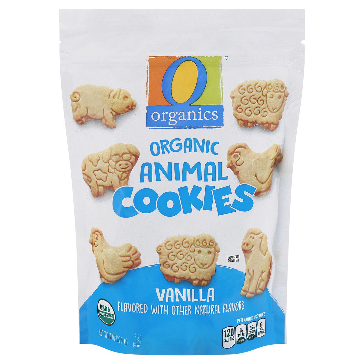 slide 1 of 9, O Organics Cookies Animal Vanilla, 8 oz