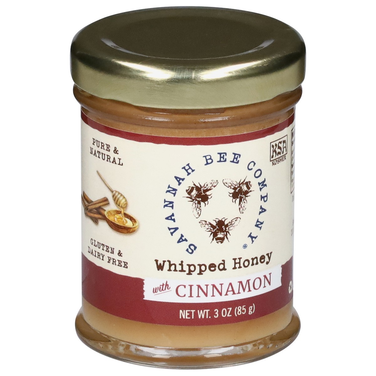 slide 3 of 13, Savannah Bee Company Whipped Honey with Cinnamon 3 oz, 3 oz