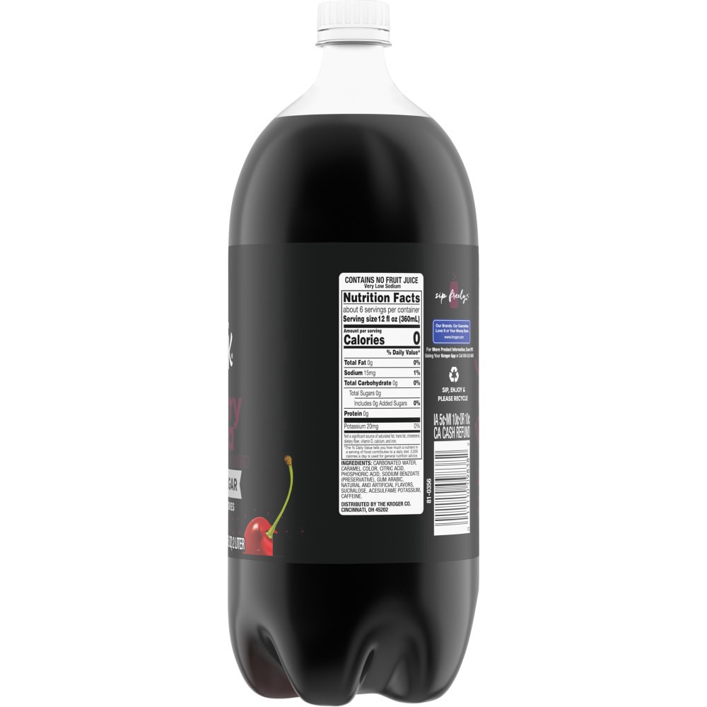 slide 2 of 4, Big K Zero Sugar Cherry Cola Soda - 2 liter, 2 liter