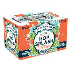 Sierra Nevada Hop Splash Grapefruit & Blood Orange Sparkling Hop-Infused Water 6 Pack 12 oz Cans