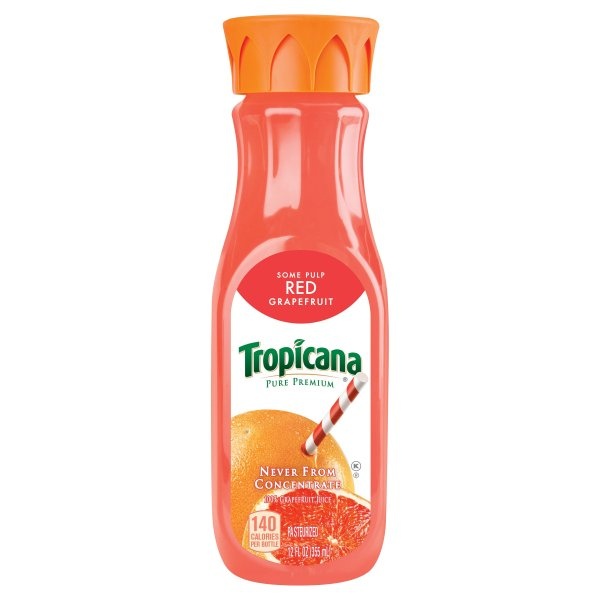 slide 1 of 3, Tropicana Pure Premium Some Pulp Red Grapefruit Juice, 12 fl oz