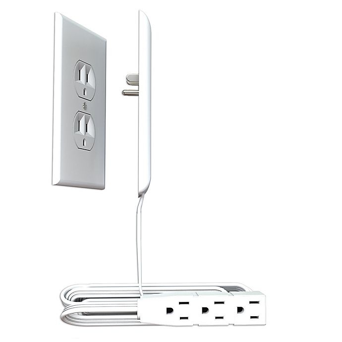 slide 1 of 6, As Seen on TV sleek socket 3-Outlet Ultra-Thin Extension Cord, 3 ft