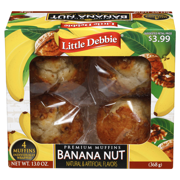 slide 1 of 1, Little Debbie Banana Nut Muffins, 13 oz