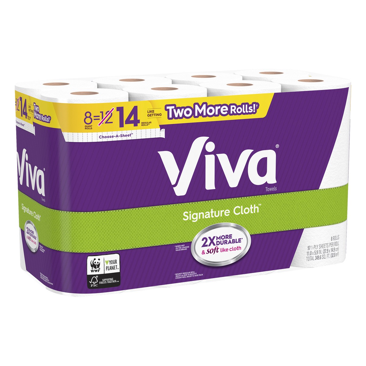 slide 6 of 8, Viva Choose-A-Size White Paper Towels Giant Rolls, 8 ct