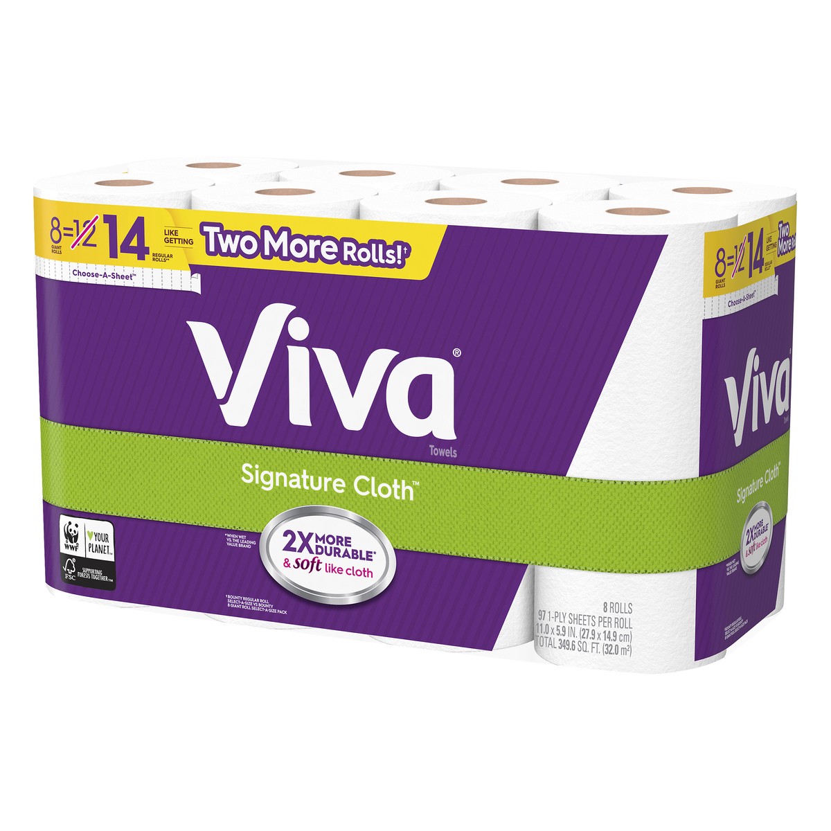 slide 3 of 8, Viva Choose-A-Size White Paper Towels Giant Rolls, 8 ct