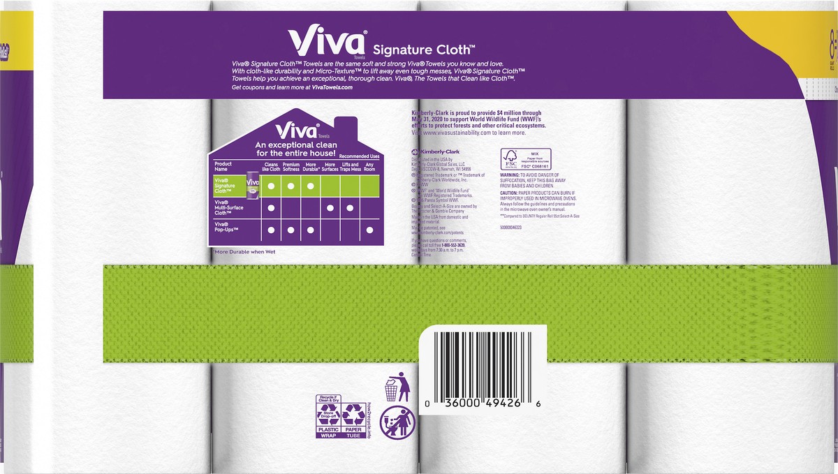 slide 4 of 8, Viva Choose-A-Size White Paper Towels Giant Rolls, 8 ct