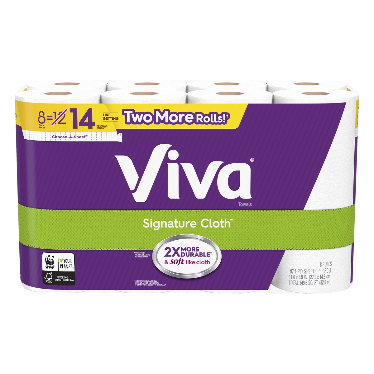 slide 1 of 8, Viva Choose-A-Size White Paper Towels Giant Rolls, 8 ct