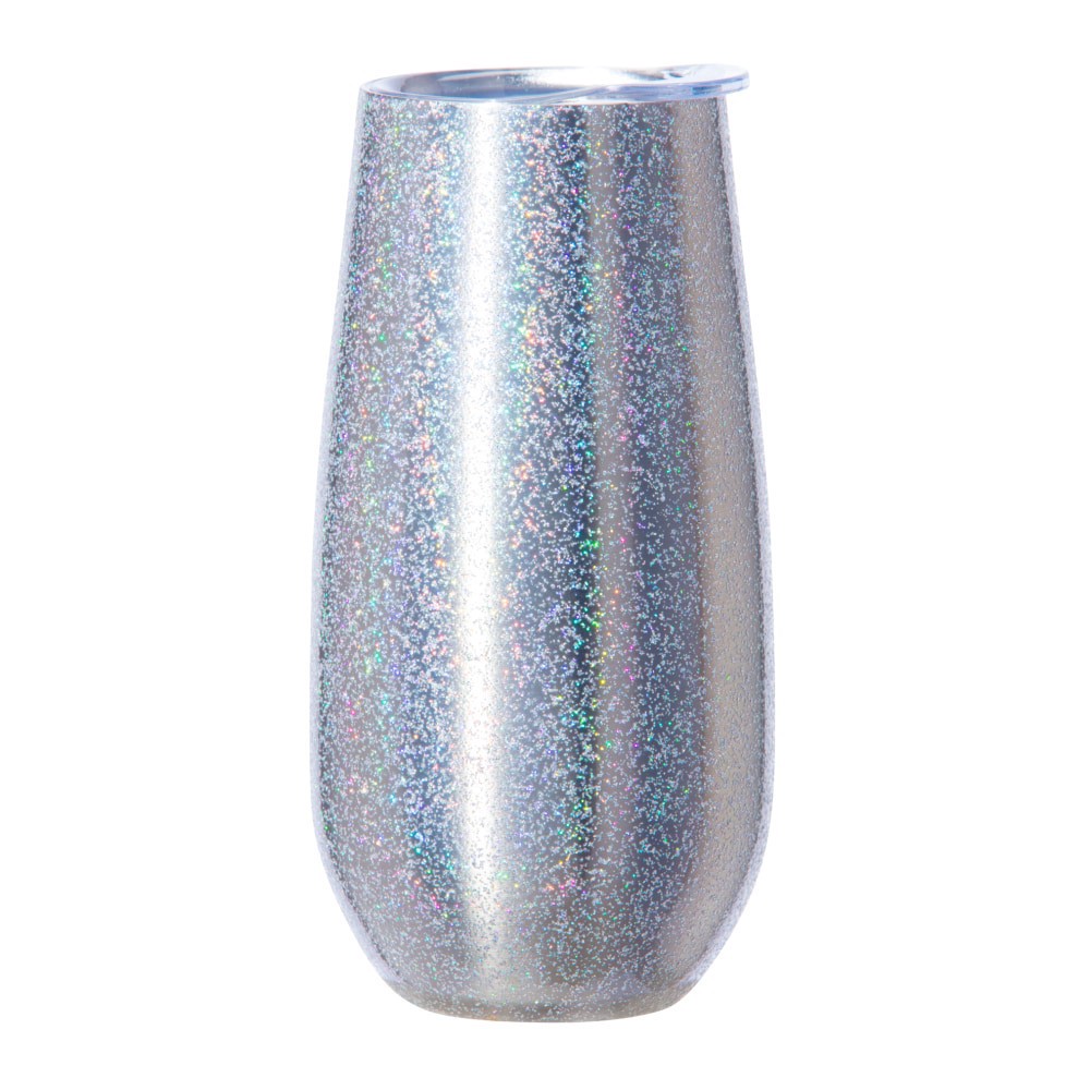 slide 1 of 2, Oggi Sparkle Silver Flute Tumbler, 6 oz