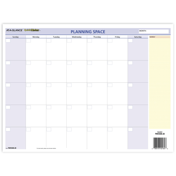 slide 7 of 8, AT-A-GLANCE® QuickNotes® 2026 Reversible Erasable Monthly Yearly Wall Calendar, Small, 16"" x 12"", 1 ct