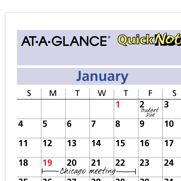 slide 5 of 8, AT-A-GLANCE® QuickNotes® 2026 Reversible Erasable Monthly Yearly Wall Calendar, Small, 16"" x 12"", 1 ct