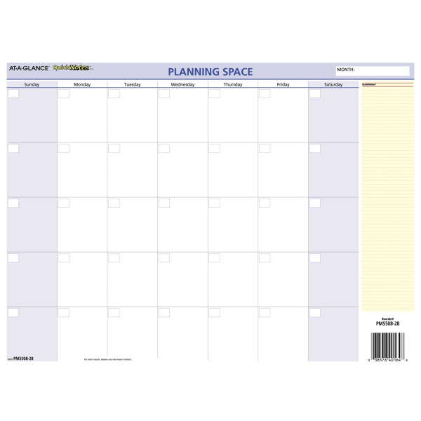 slide 8 of 8, AT-A-GLANCE® QuickNotes® 2026 Reversible Erasable Monthly Yearly Wall Calendar, Small, 16"" x 12"", 1 ct