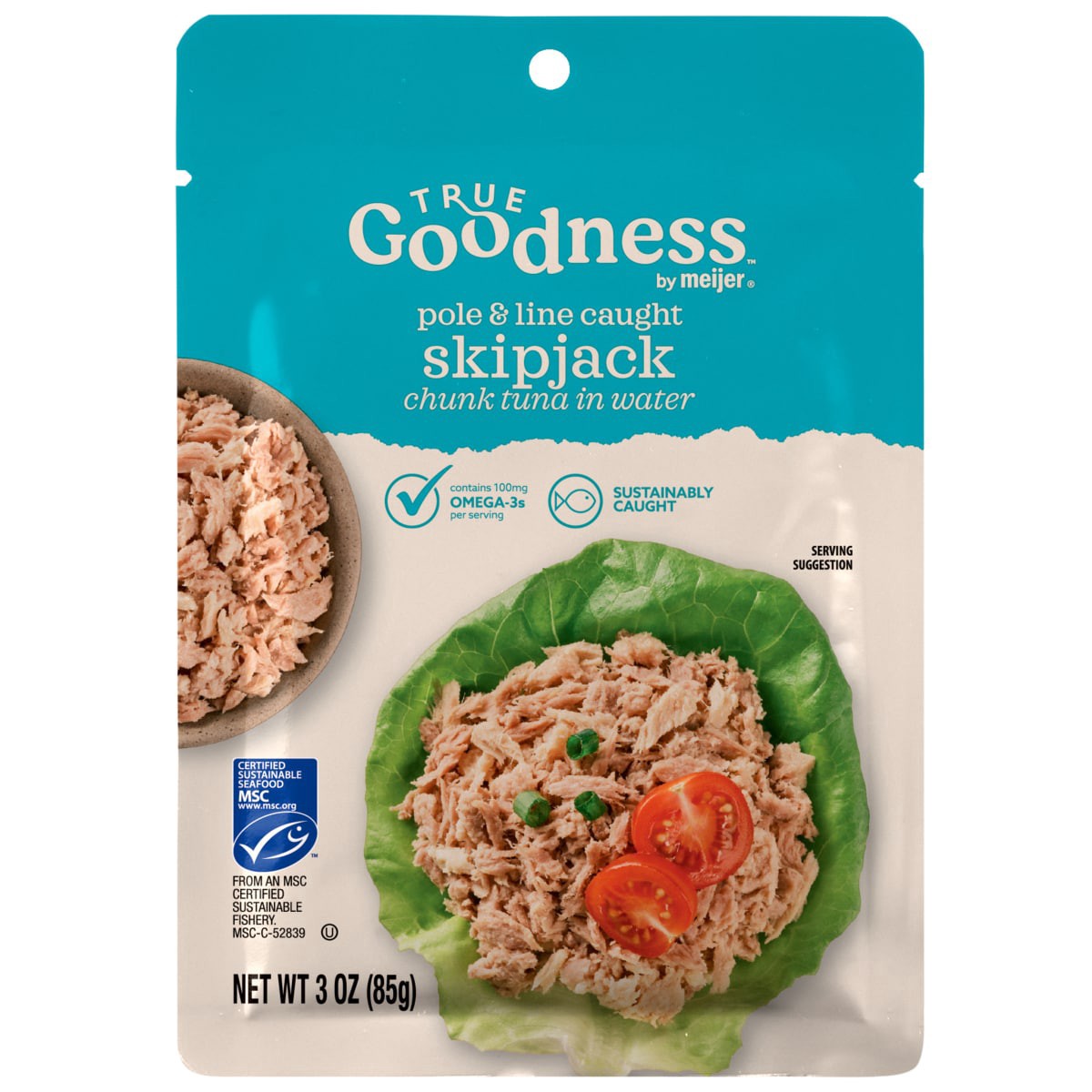 slide 1 of 5, True Goodness Skipjack Tuna Pouch, 3 oz