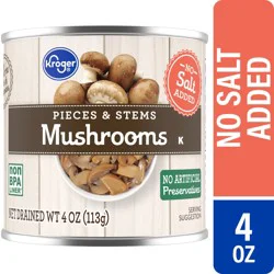 Kroger Mushrooms Pieces and Stems No Salt Added