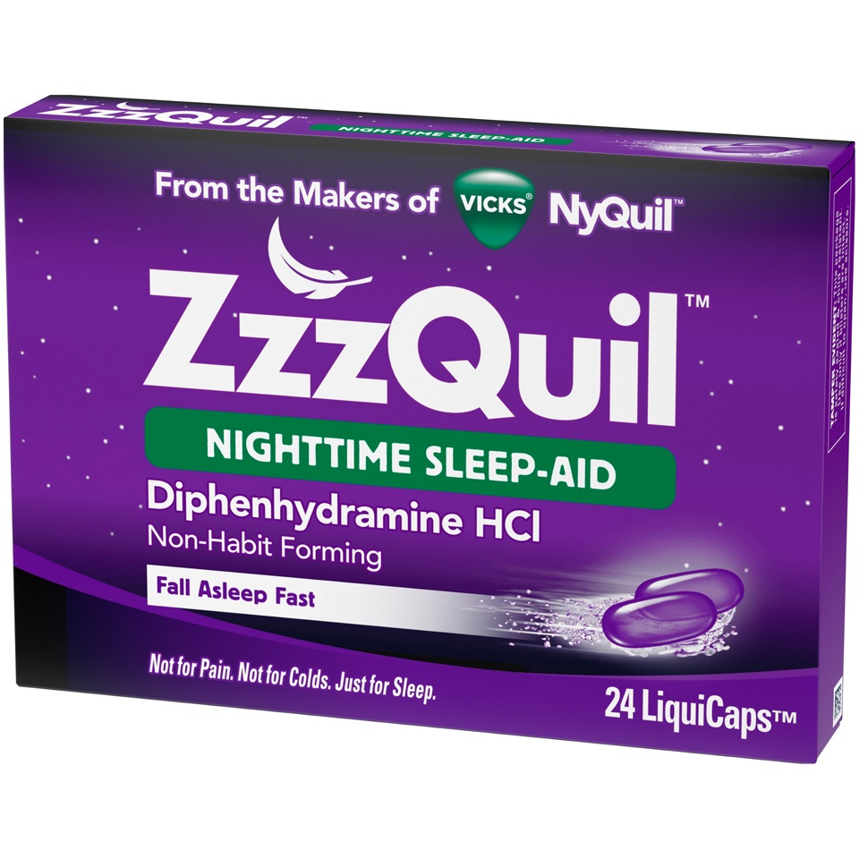 slide 2 of 2, ZzzQuil Nighttime Sleep-Aid LiquiCaps - Diphenhydramine HCl, 24 ct