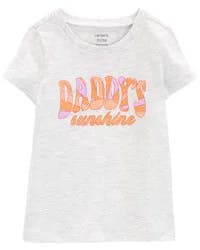 Carters Toddler Daddy's Sunshine Graphic Tee Heather 4T