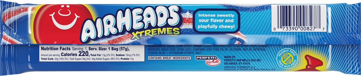slide 2 of 3, Airheads Xtremes Sour Belts-Blu Ras, 1 ct