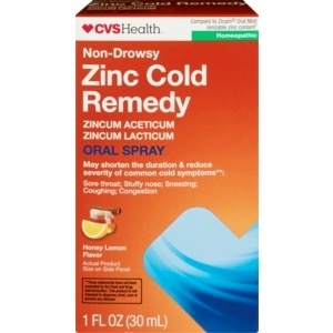 slide 1 of 1, CVS Health Zinc Cold Remedy Non-Drowsy Oral Spray, Honey Lemon, 1 oz