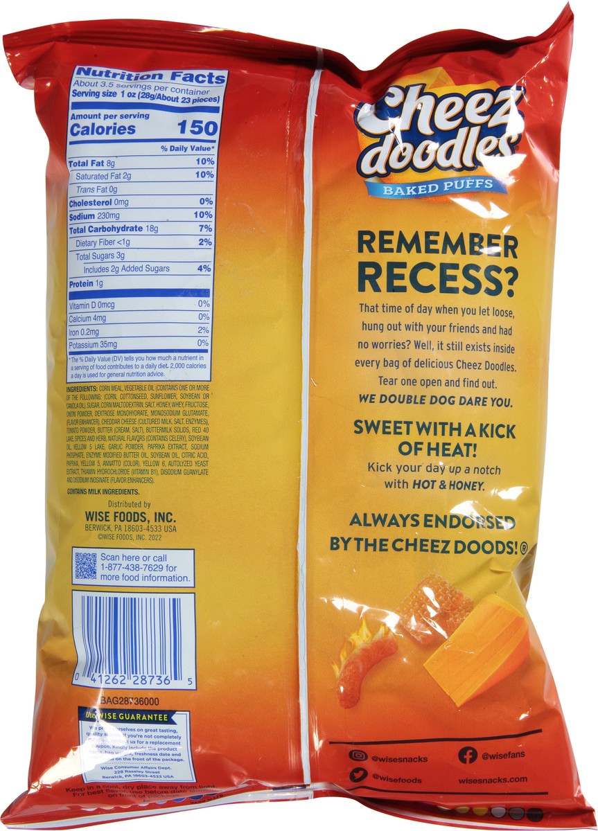 slide 6 of 9, Wise Cheez Doodles Hot & Honey - 3.2 oz, 3.2 oz