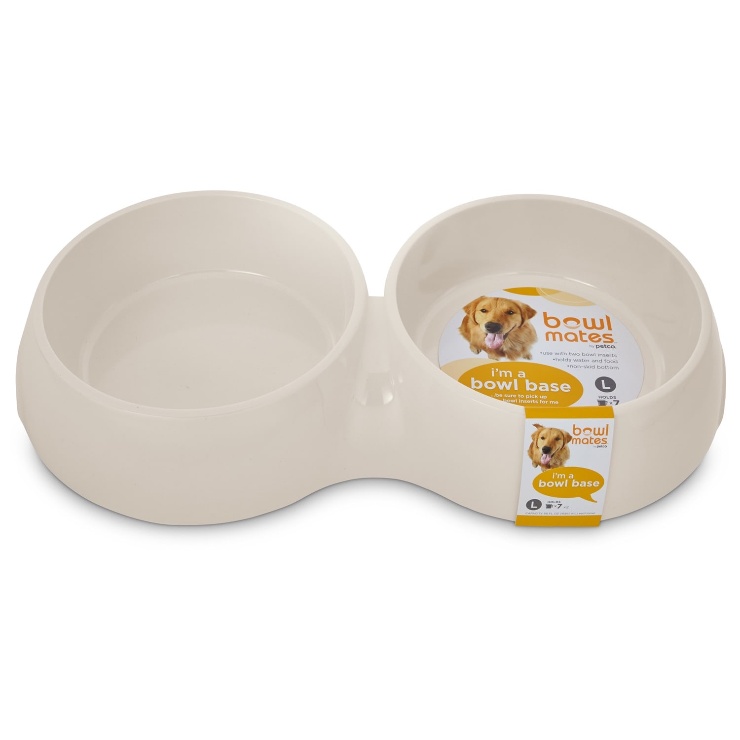 slide 1 of 1, Bowlmates White Double Round Base, LG