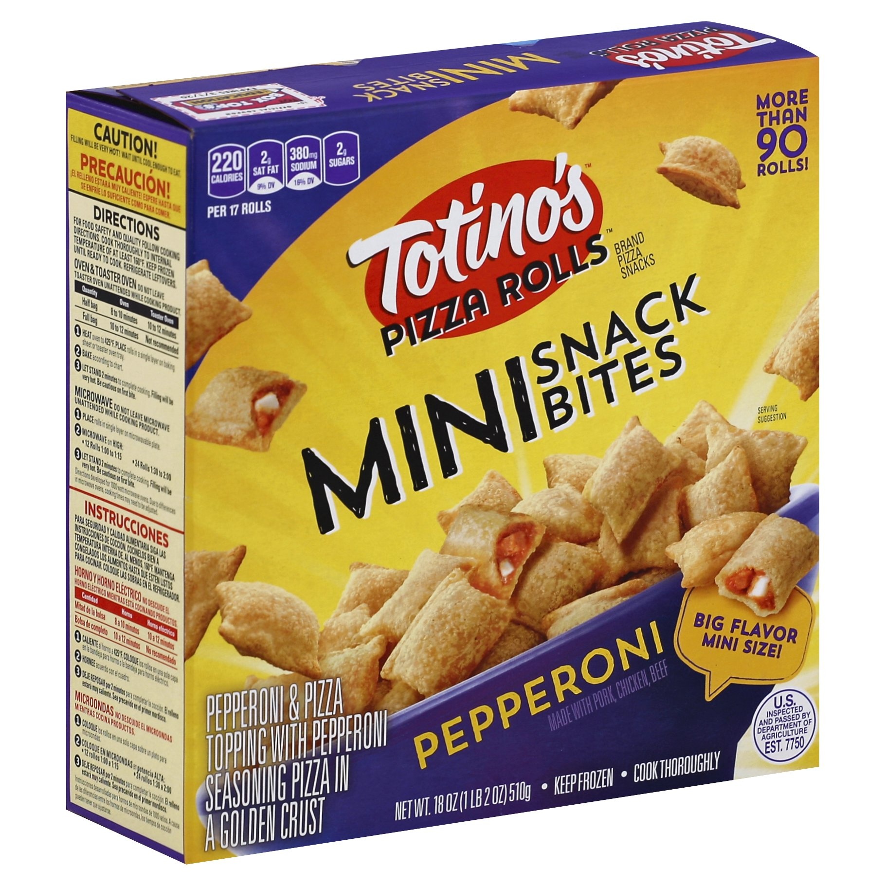 slide 1 of 1, Totino's Mini Pepperoni Pizza Rolls, 18 oz