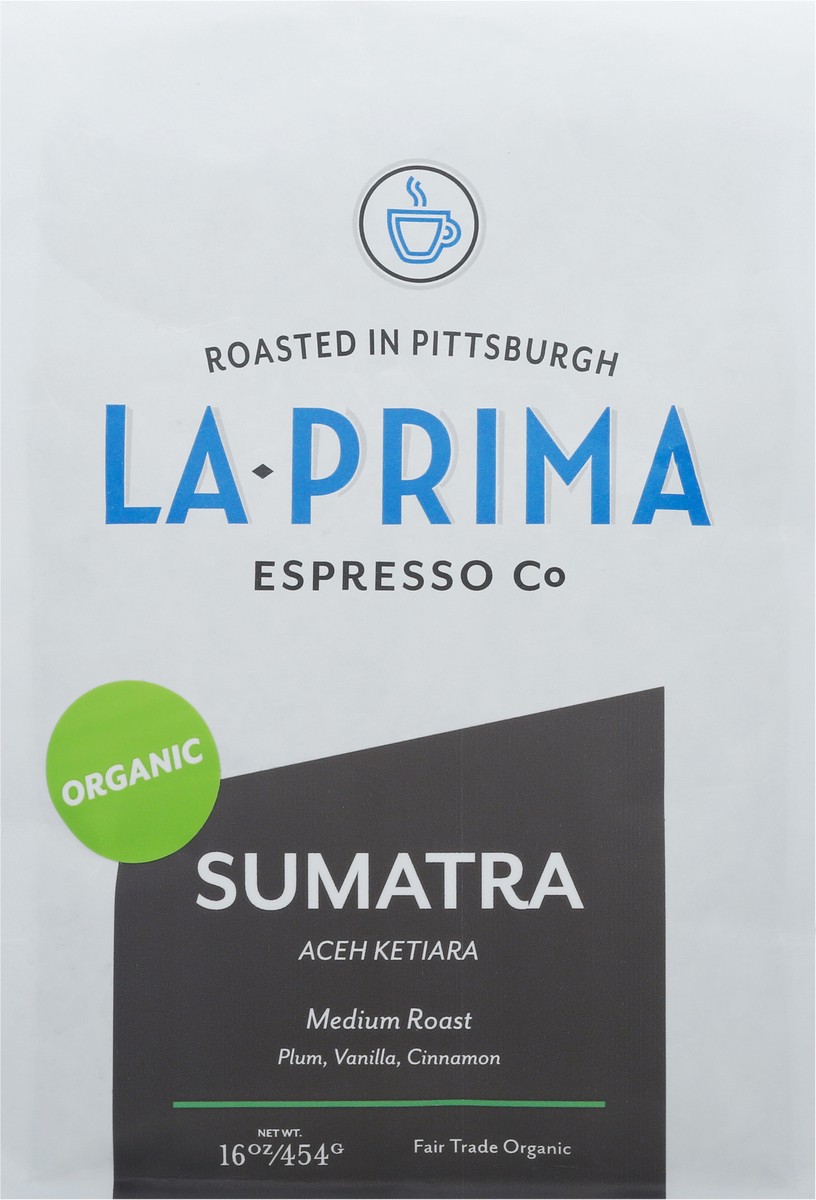 slide 10 of 11, La Prima Espresso Co Organic Medium Roast Sumatra Coffee 16 oz, 16 oz
