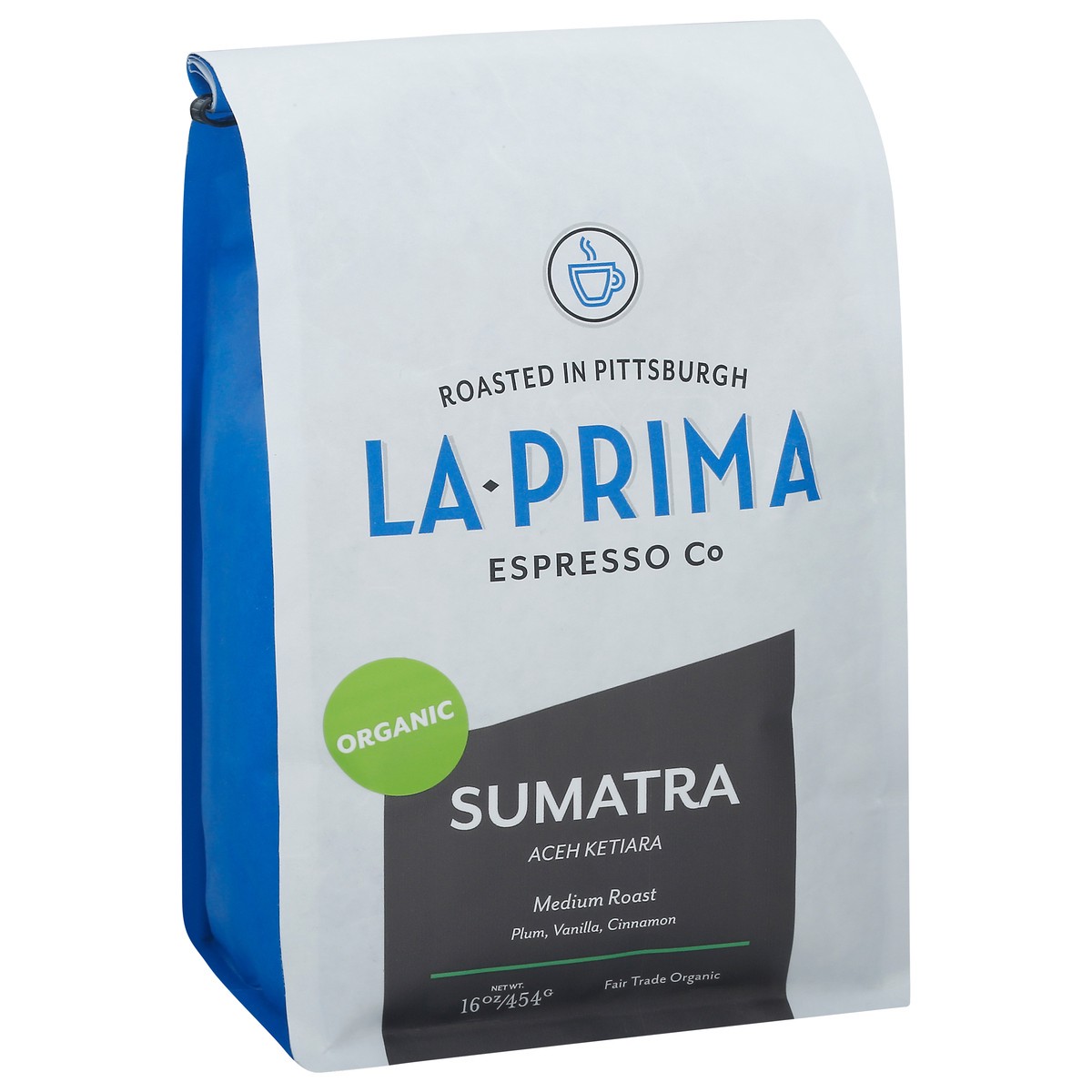 slide 6 of 11, La Prima Espresso Co Organic Medium Roast Sumatra Coffee 16 oz, 16 oz