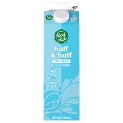 Food Club Fat Free Half & Half 1 qt