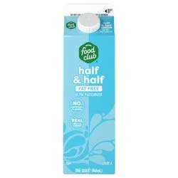 Food Club Fat Free Half & Half 1 qt
