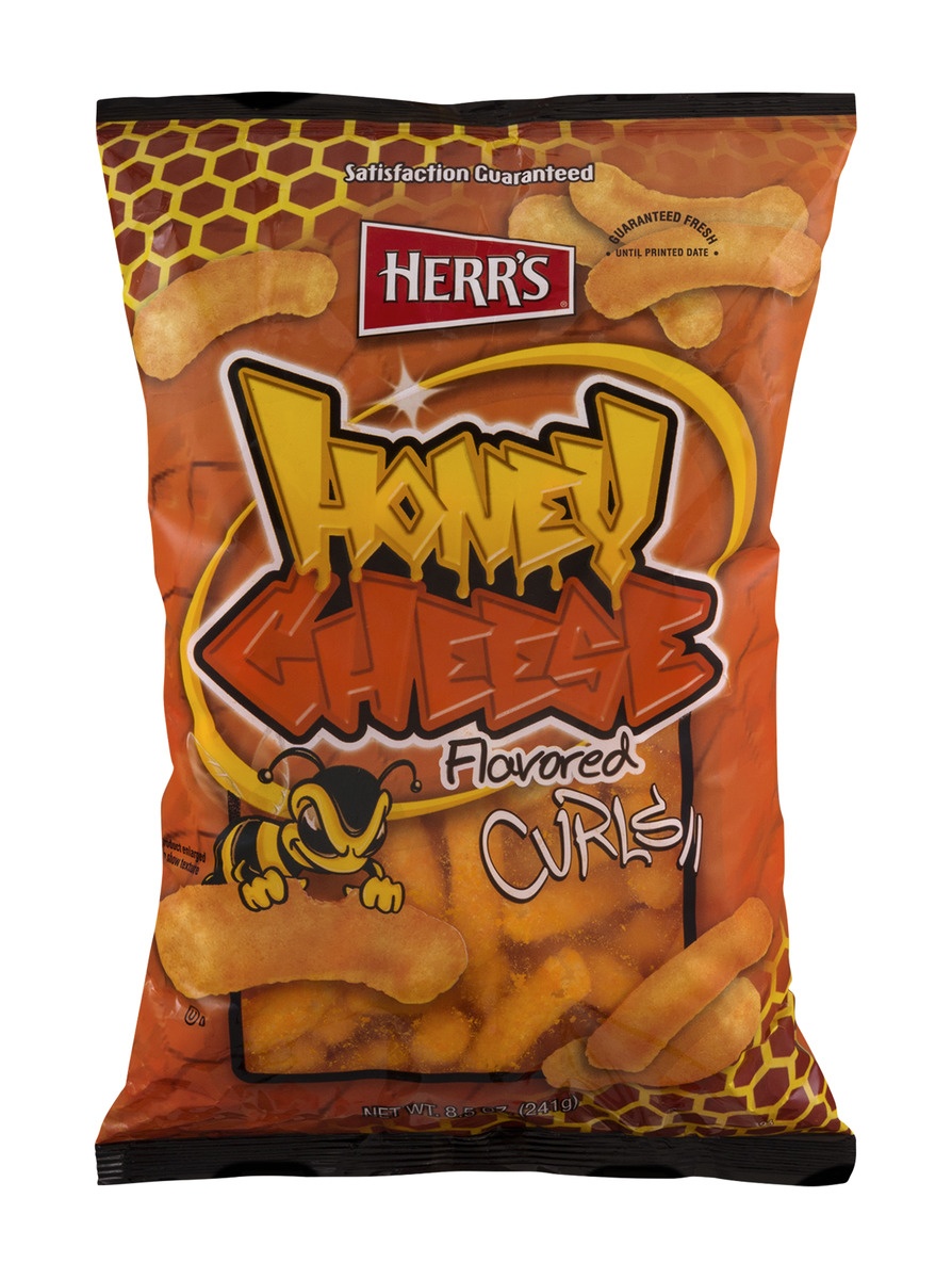 slide 1 of 1, Herr's Honey Cheese Curls, 9.5 oz