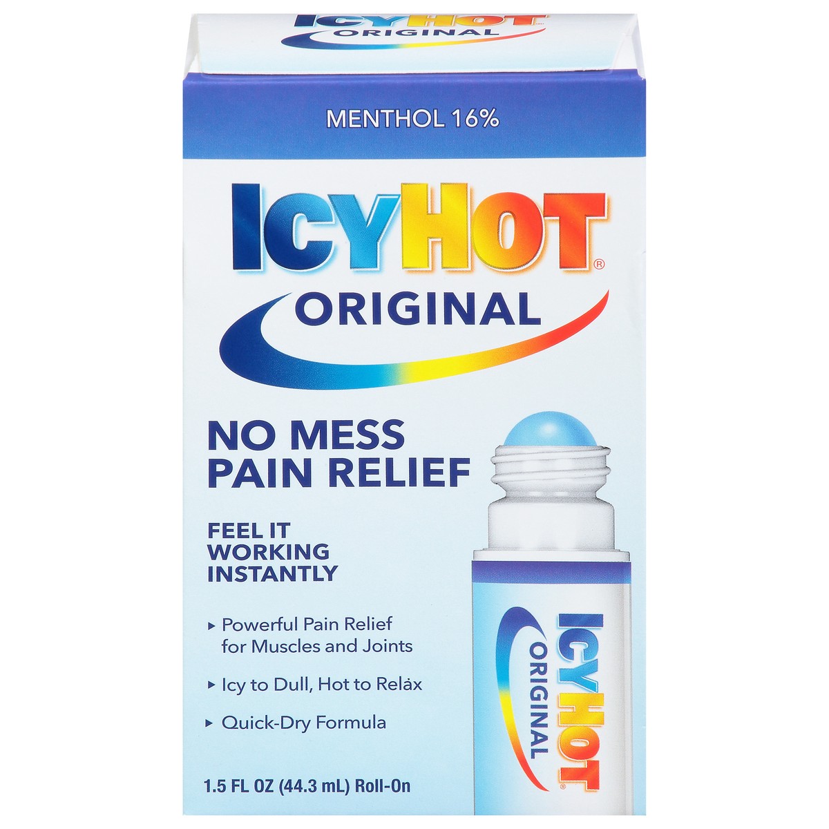 slide 6 of 17, Icy Hot Original No Mess Roll-On Pain Relief 1.5 fl oz, 1.5 fl oz