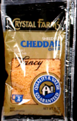 slide 1 of 1, Crystal Farms Finely Shredded Cheddar Cheese, 8 oz