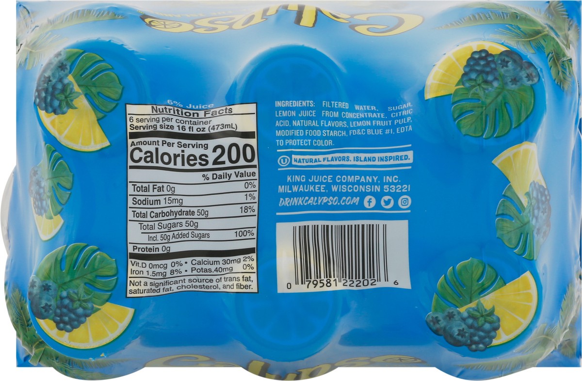 slide 5 of 11, Calypso Ocean Blue Lemonade, 6Pk, 16 fl oz