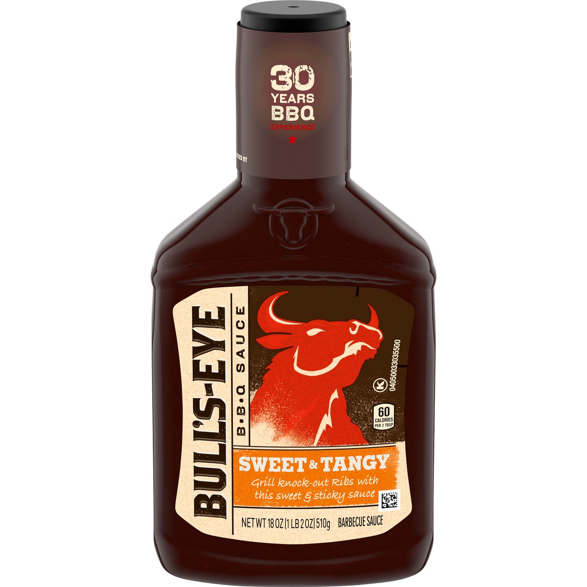 slide 1 of 11, Bull's-Eye Sweet & Tangy Barbecue Sauce 18 oz. Bottle, 18 oz