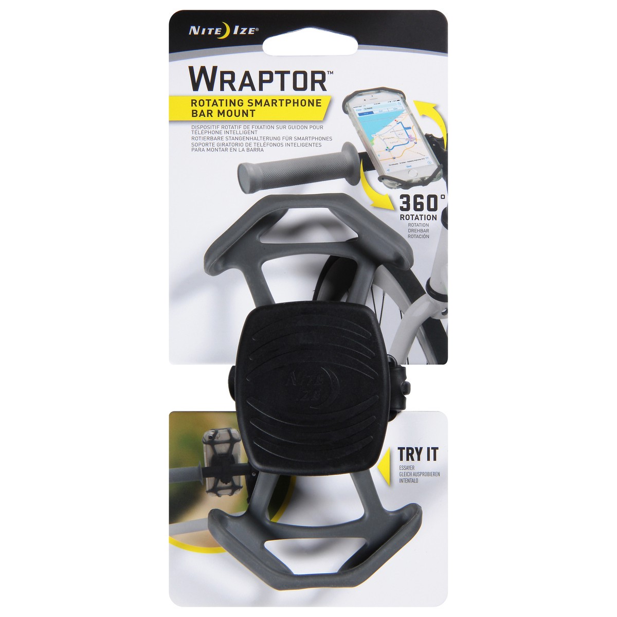 slide 2 of 11, Nite Ize Wraptor Rotating Smartphone Bar Mount 1 ea, 1 ea