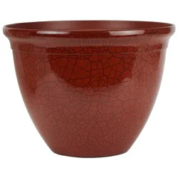 16 Inch Tucson Planter - Red Crackle