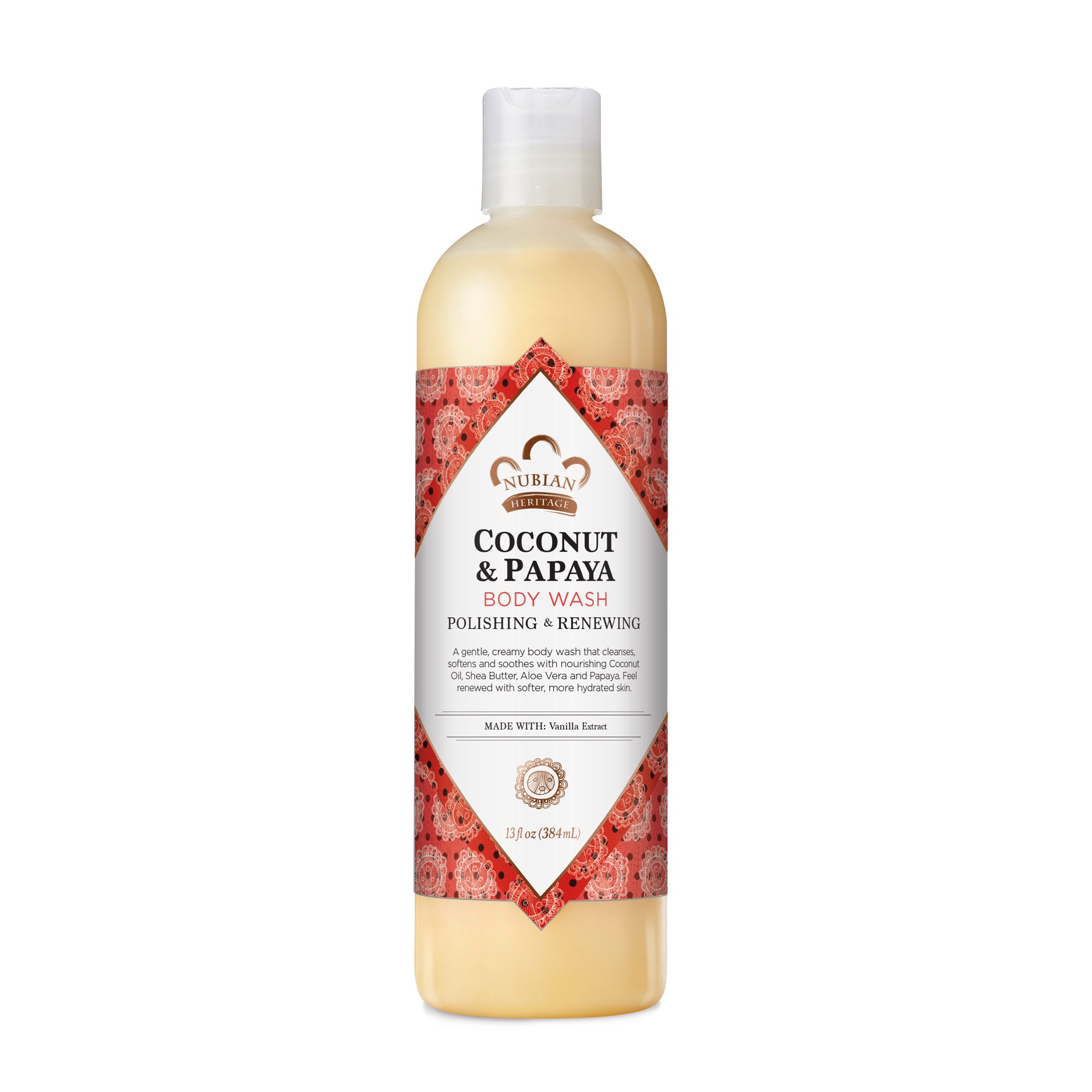 slide 1 of 7, Nubian Heritage Coconut Papaya Body Wash Polish + Renew, 13 oz, 13 oz