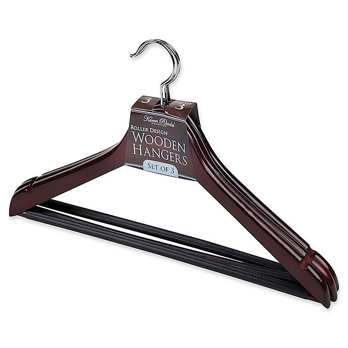 slide 1 of 1, Simplify Roller Hangers - Mahogany, 3 ct