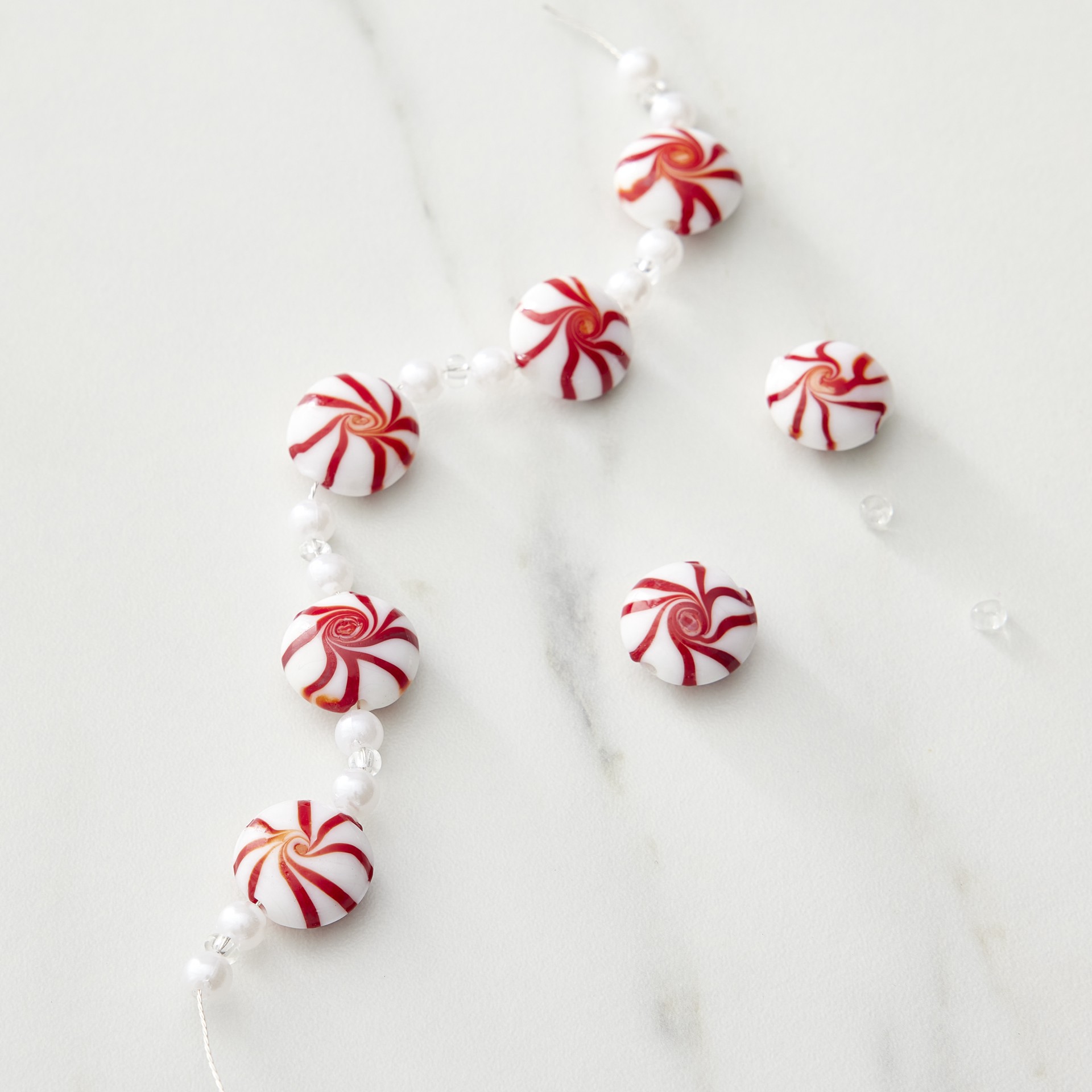 slide 3 of 3, Candy Cane Glass Beads, 16mm By Bead Landing, 16mm