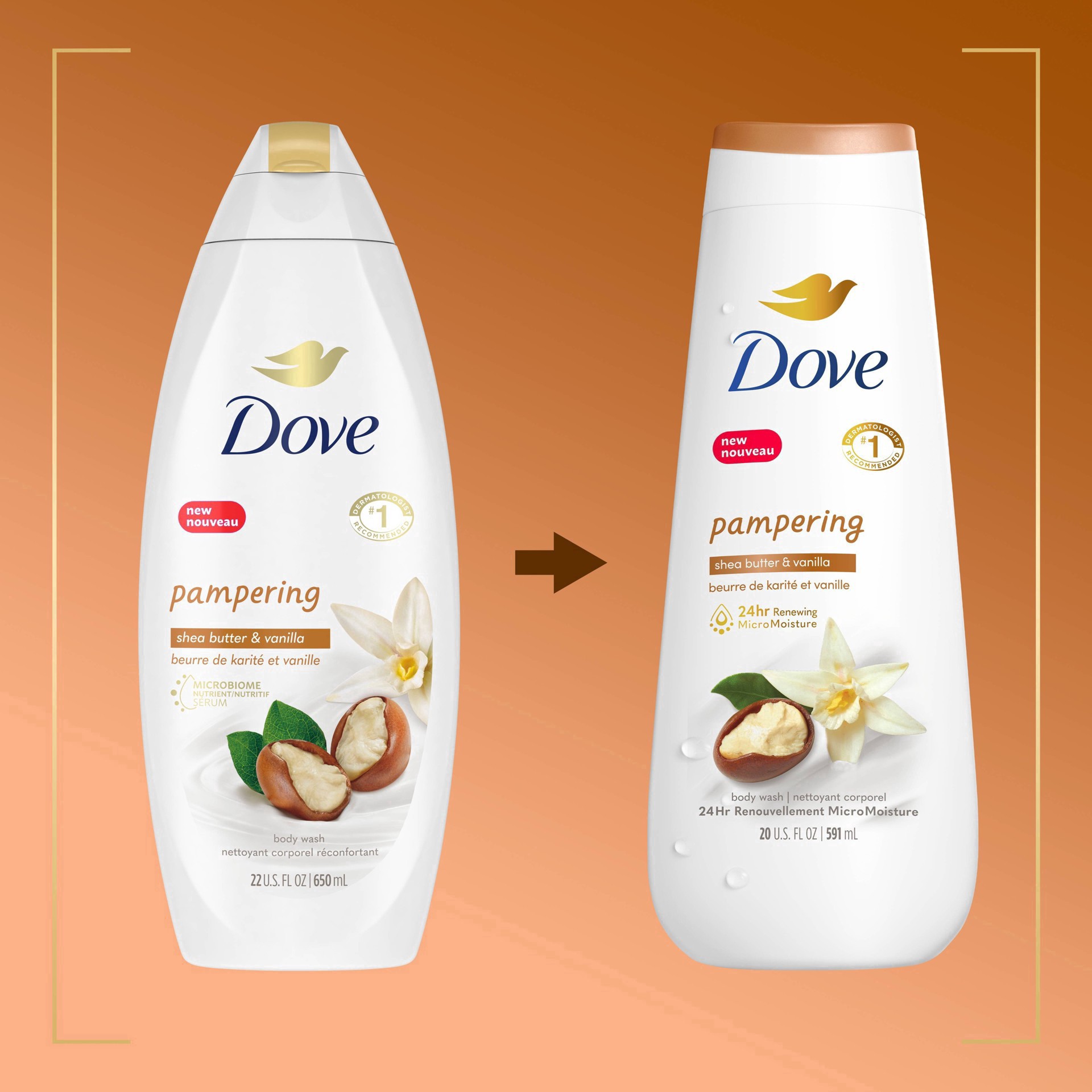 slide 4 of 52, Dove Purely Pampering Shea Butter And Warm Vanilla Body Wash, 22 oz