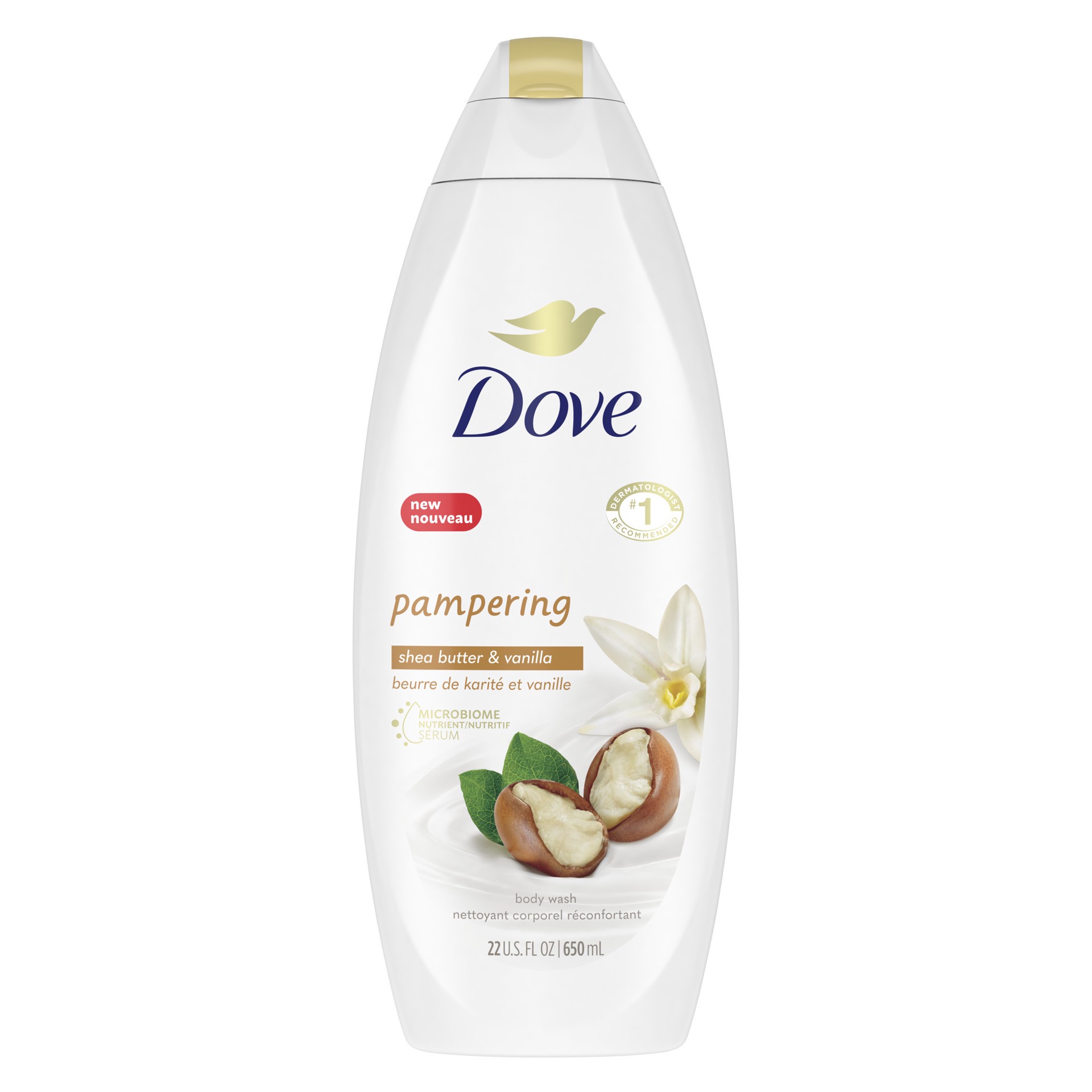 slide 1 of 52, Dove Purely Pampering Shea Butter And Warm Vanilla Body Wash, 22 oz