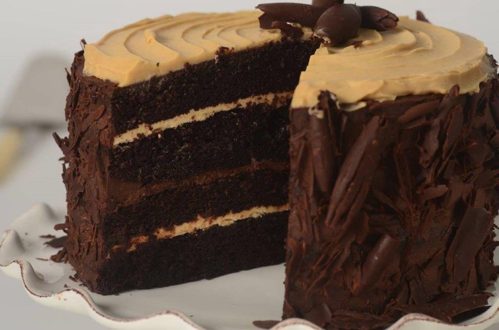 slide 1 of 1, 7" Choc.P.Butter Cake-Dbl(Dm), 32 oz