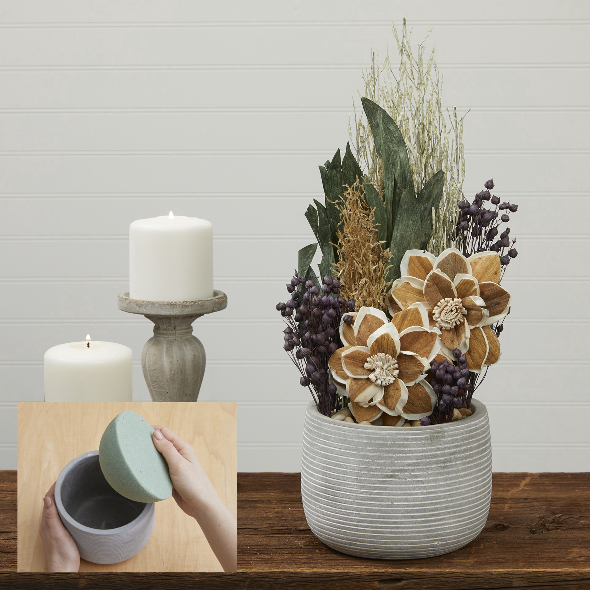 slide 7 of 8, Floracraft Dryfōm Ball Green, 3.8 in x 7.8 in