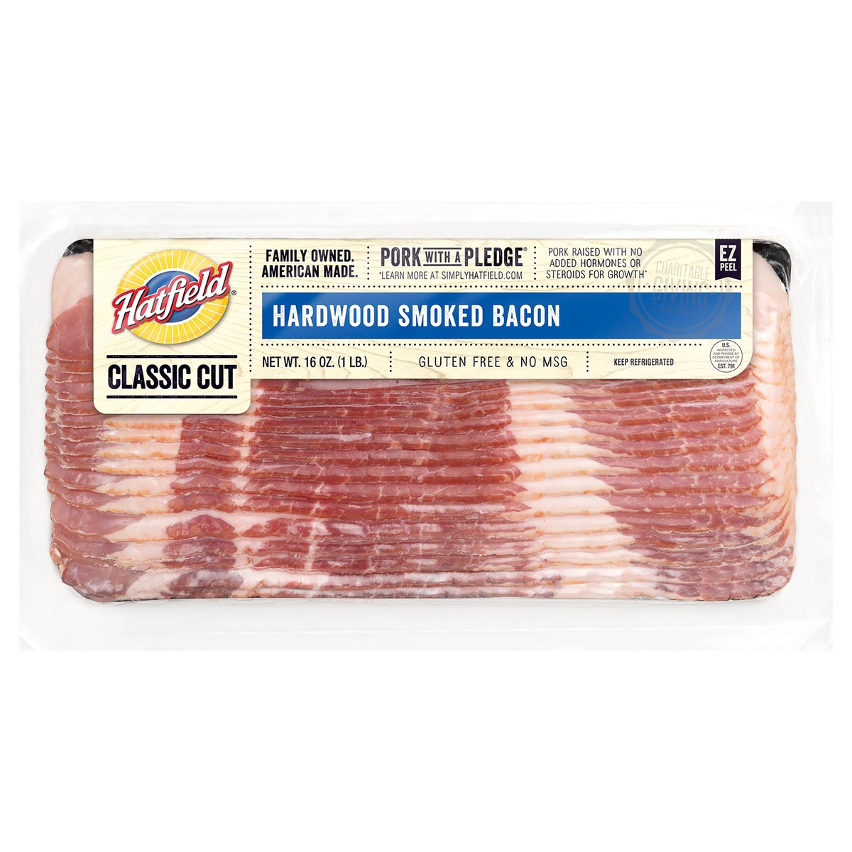 slide 5 of 7, Hatfield Hardwood Smoked Bacon, 16 oz