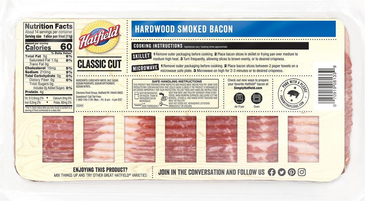 slide 3 of 7, Hatfield Hardwood Smoked Bacon, 16 oz