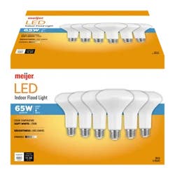 Meijer LED 8.7W BR30 Bulb, ES Indoor Flood Light 65W Dimmable, 6 ct