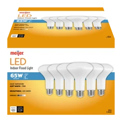 Meijer LED 8.7W BR30 Bulb, ES Indoor Flood Light 65W Dimmable, 6 ct