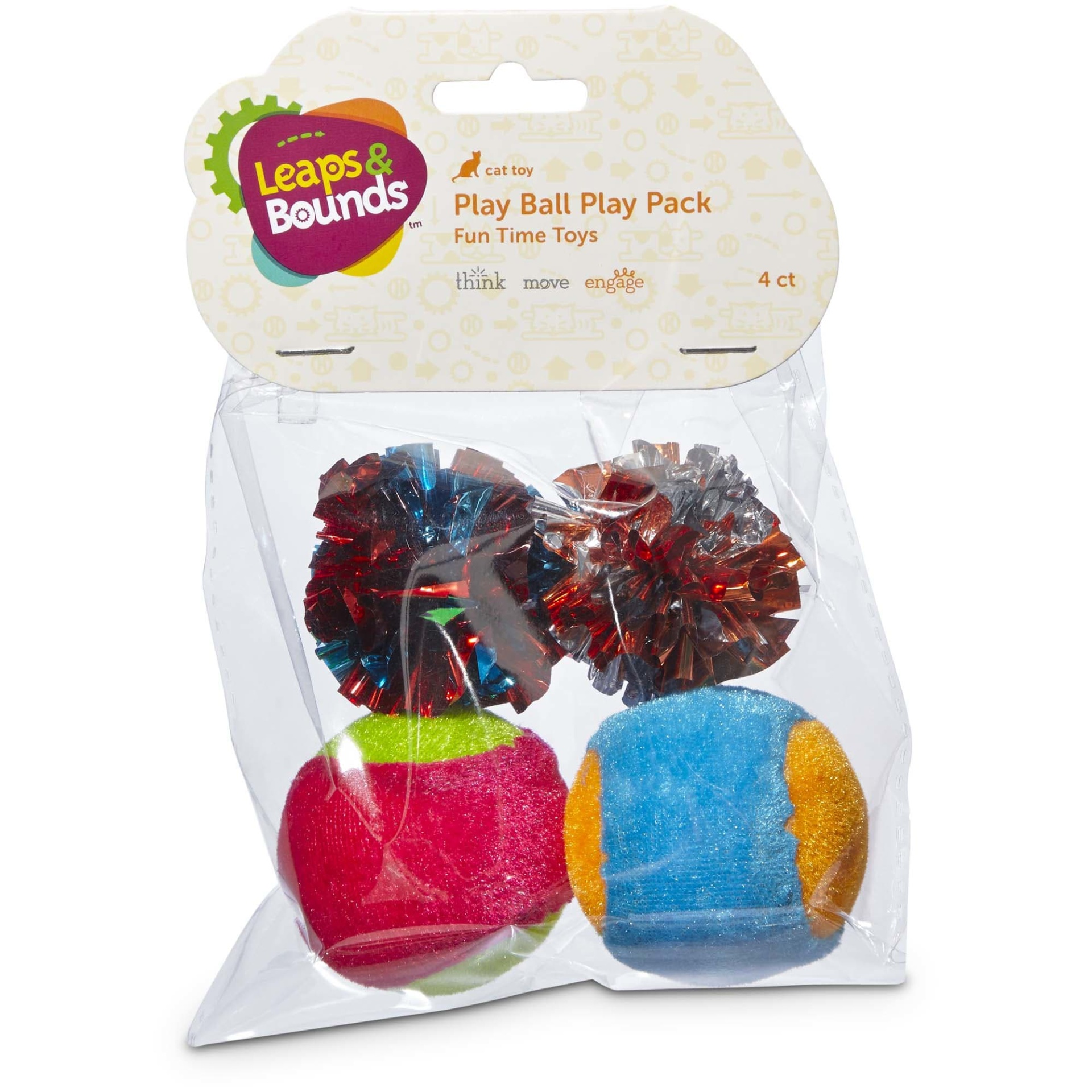 slide 1 of 1, Leaps & Bounds Ball Cat Toy Variety Pack, 1 ct