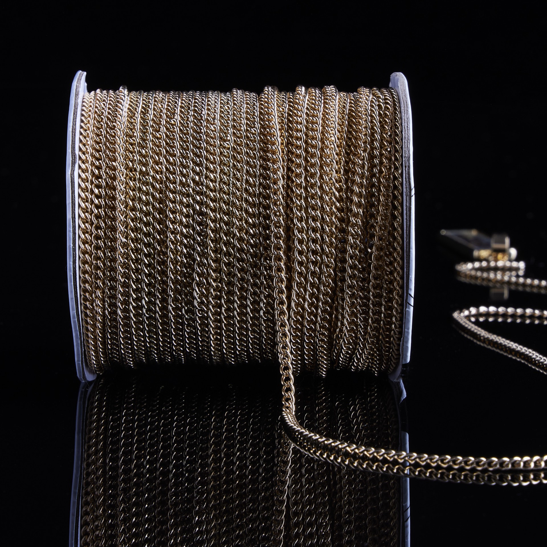 slide 2 of 2, Hamilton Gold Mini Curb Chain Spool By Bead Landing, 10 yd