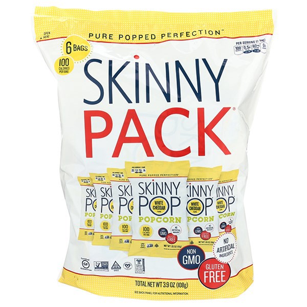 slide 1 of 13, SkinnyPop Skinny Pack White Cheddar Flavor Popcorn 6 ea, 6 ct