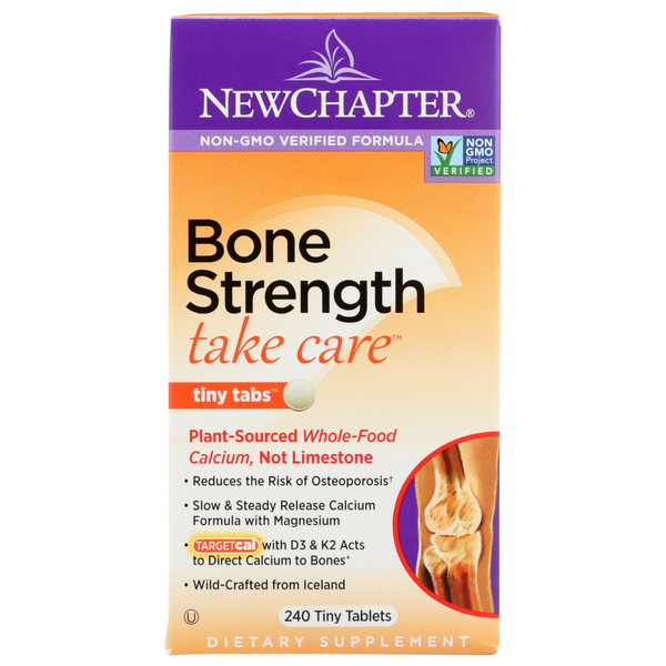 slide 1 of 1, New Chapter Bone Strength Take Care Calcium Tiny Tabs, 240 ct